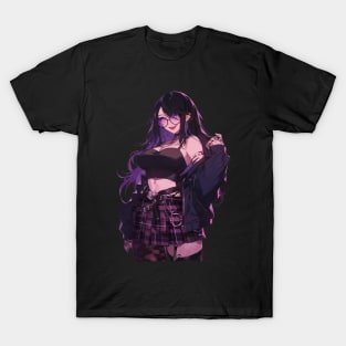 Gothic Japanese Anime Girl Violet T-Shirt